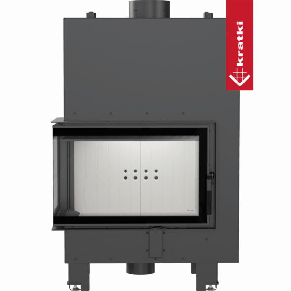 Топка с теплообменником Kratki PRO MBM/PW/10/L/BS/W угловое стекло слева