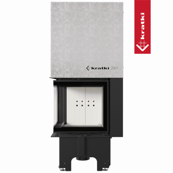 Топка Kratki PRO VNL/480/480 угловое стекло слева, гильотина (Белая футеровка)