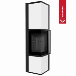 Печь Kratki PRO TORA/L 8 кВт, белое стекло (Черная футеровка)