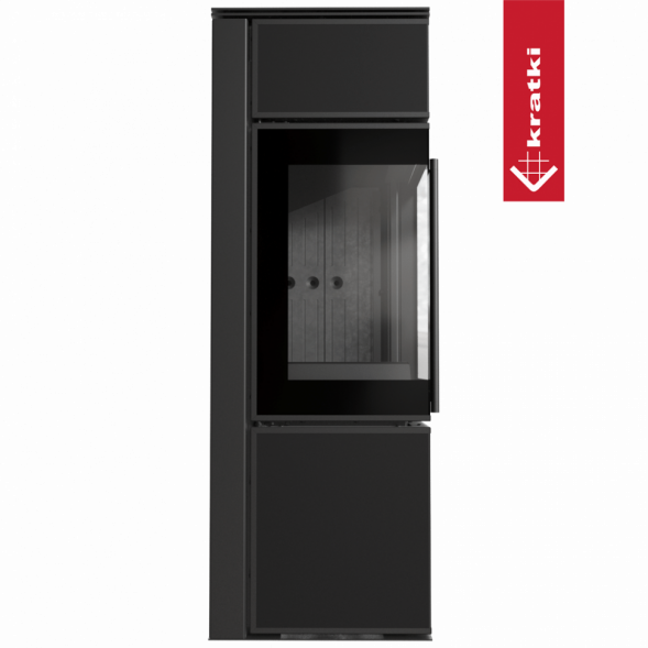 Печь Kratki PRO TORA/S 8 кВт Nero Assoluto (Черная футеровка, с доводчиком)